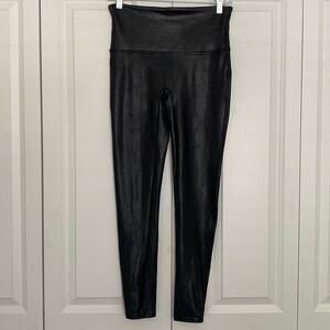 Spanx Faux Leather Leggings Black Size Large